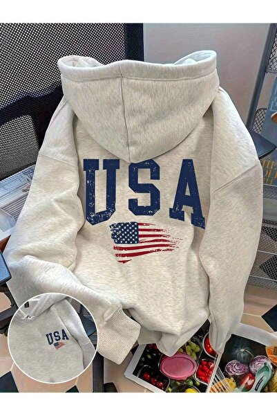 StartMore هودي نسائي بمقاسات كبيرة من إيميري روز مع طباعة حروف وتصميم كاجوال ...