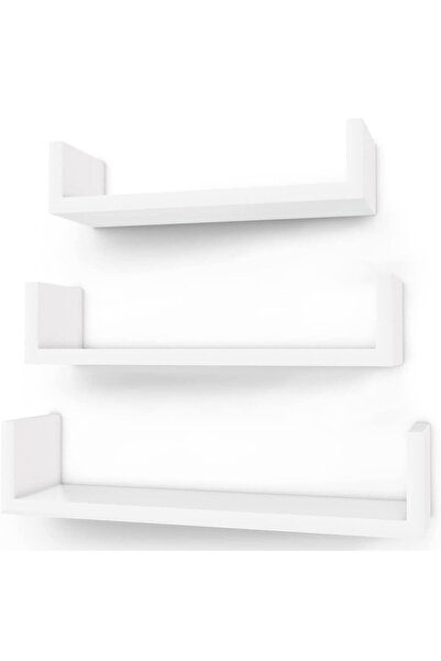 OEM SONGMICS Floating Wall Shelves, Set of 3, MDF, 30, 35 and 40 cm, White