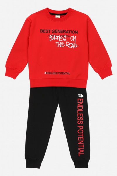 Uğur bebe Boys' Combed Cotton Tracksuit Set with Pockets and Laces Comfortable Casual Seasonal Wear