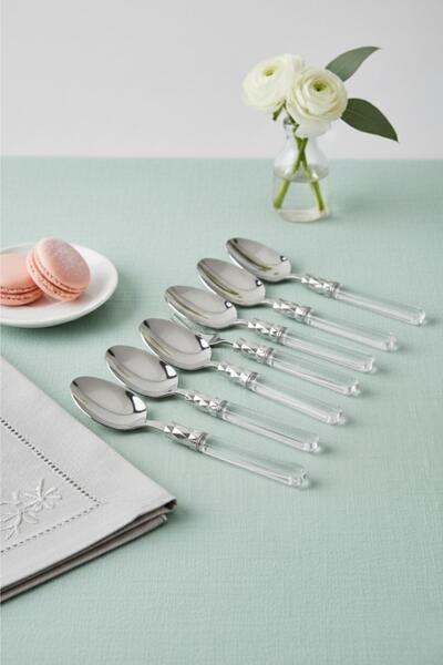 Sbodurhome Set of 6 Stainless Steel Transparent Dessert Spoons