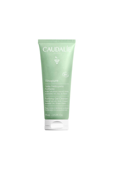 Caudalie Gel de Curatare Purifiant cu Acid Salicilic , Vinopure Purifying Gel Cleanser Caudalie, 75 ml