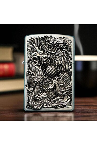 Genel Markalar Kabartmalı Şık Benzinli Çakmak