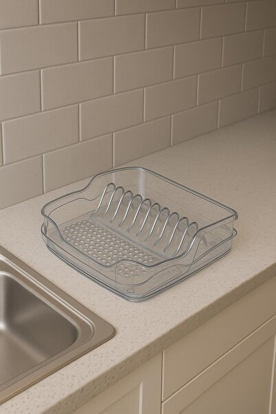 Depa Transparent Acrylic Plate Rack Dish Rack Organizer 2 Pieces 37X38X7 cm