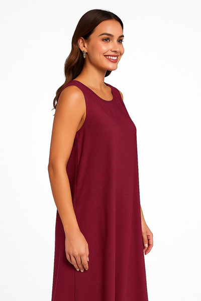 Black Season Sleeveless Abaya Dress in Maroon | By Black Season |