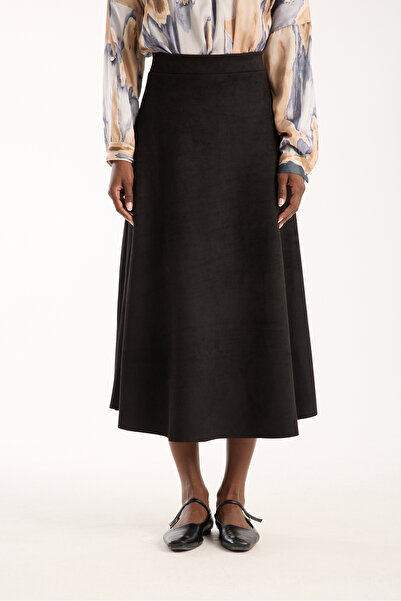 Gugus Women's Long Suede Skirt Flawless/Mevlana Model 90 cm Full Length