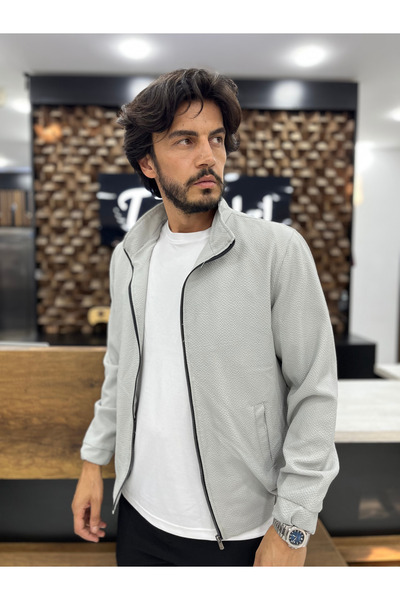 Twenhil Dar Kesim Mevsimlik Mont Gofre Kumaş Gri