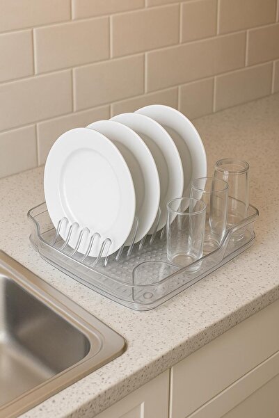 Depa Transparent Acrylic Plate Rack Dish Rack Organizer 2 Pieces 37X38X7 cm