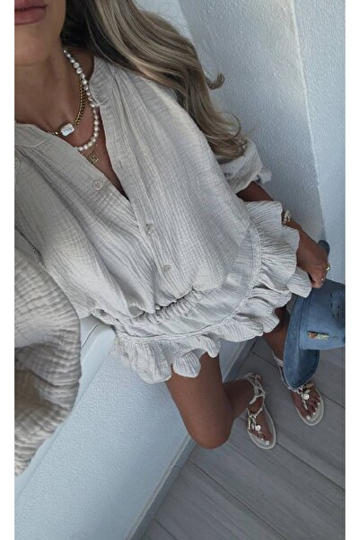 Friday Mood Women's Lace Detailed Muslin Jumpsuit