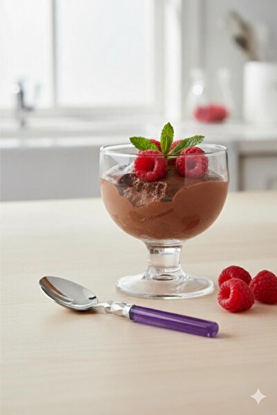 Depa Set of 6 Stainless Steel Purple Dessert Spoons