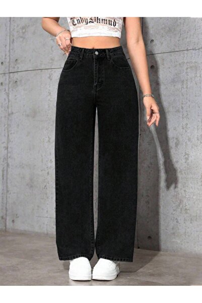 Wkm Denim Γυναικείο παντελόνι τζιν με ψηλόμεσο τζιν που πλένεται