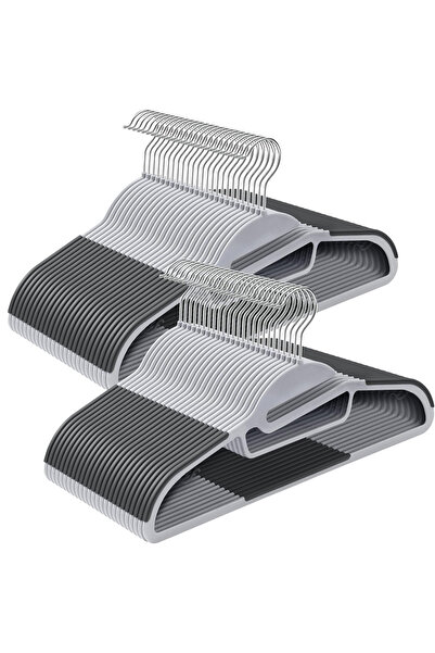 OEM SONGMICS Set of 50 Clothes Hangers, Non-Slip, Tie Bar and Swivel Hook, 42