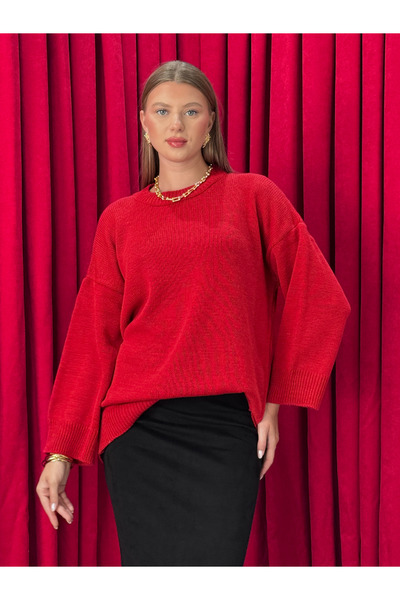 Neva Wear Women's Oversize Casual Knit Sweater – Crew Neck Relaxed Fit