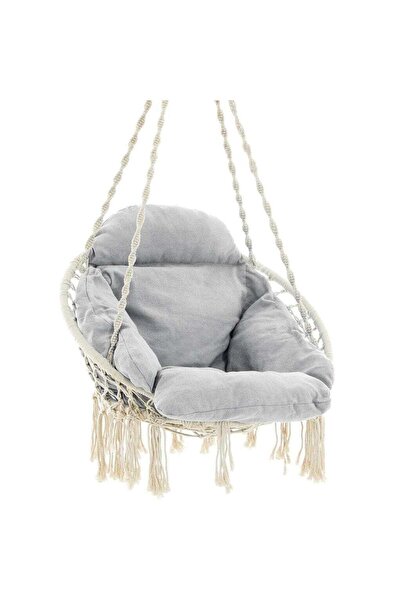 OEM SONGMICS Scaun rotund tip leagan suspendat cu perna, pentru casa sau grad...