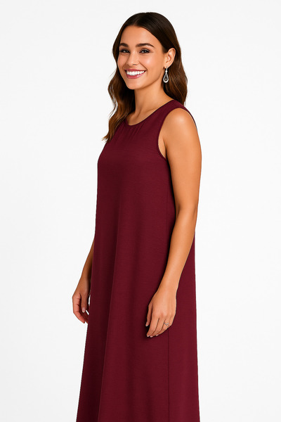 Black Season Sleeveless Abaya Dress in Maroon | By Black Season |
