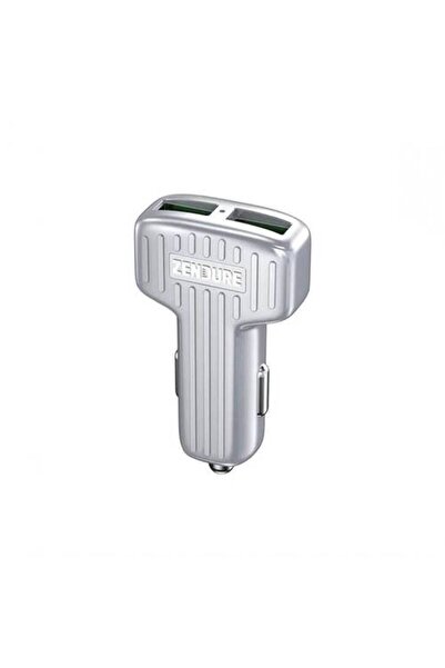 zendor شاحن زندور سيارة بقوة 30 واط بمنفذين وتقنية كوالكوم 3.0 - سلفر