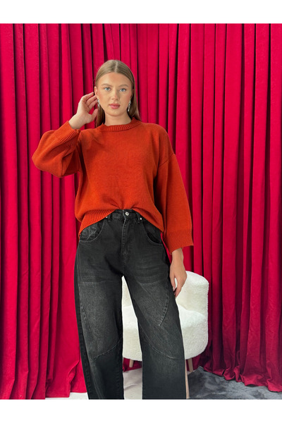 Neva Wear Women's Oversize Casual Knit Sweater – Crew Neck Relaxed Fit