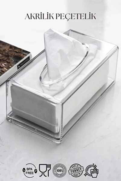 NY HOME Transparent Acrylic Napkin Holder 12.5X22 cm