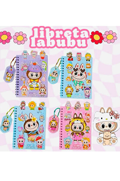 Janva Kawai Labubu Sticker Defter 16 Sayfa Sticker 8 Sayfa Not Defteri Anahta...