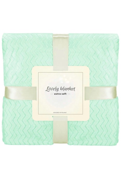 Optim Solution Fluffy blanket for 2 people, double-sided, embossed pattern, 160x220cm, green