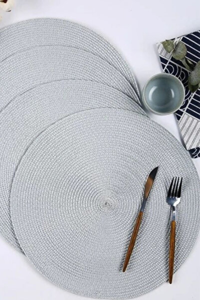 Salvia Dione Set of 2 Coasters - Wicker American Style & Jute Plate Coasters - Decorative Lux Tableware Presentation Wicker Coasters