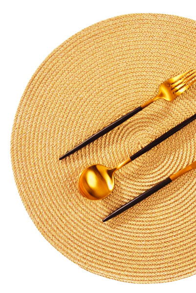 Salvia Dione Set of 2 Coasters - Wicker American Style & Jute Plate Coasters - Decorative Lux Tableware Presentation Wicker Coasters