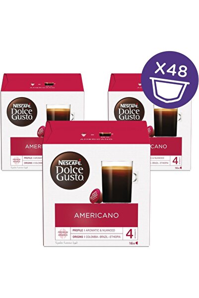 Nescafe كبسولات قهوة أمريكية دولتشي غوستو أمريكانو من نسكافيه 48 كبسولة كوب