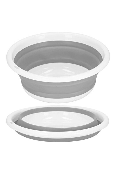 SERSIMO Bazin pliabil, rotund, din plastic și silicon, 37x15cm, 9 litri, gri