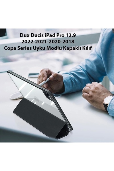 Butik Dux Ducis iPad Pro 12.9 2022/2021/2020/2018 Kılıf Copa Series Uyku Modlu Kapaklı Kılıf-(5775)