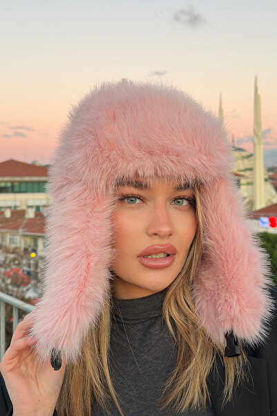 Mavelle Women's Pink Faux Fur Hat | Russian, Slavic, Mongolian Style Imported Women's Hat