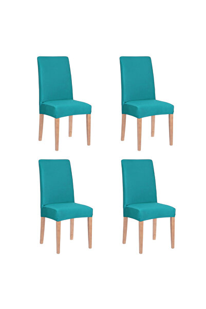 SERSIMO Set de 4 huse universale pentru scaune, dimensiune universală, poliester și spandex, 45 cm x 60 cm, albastru marin