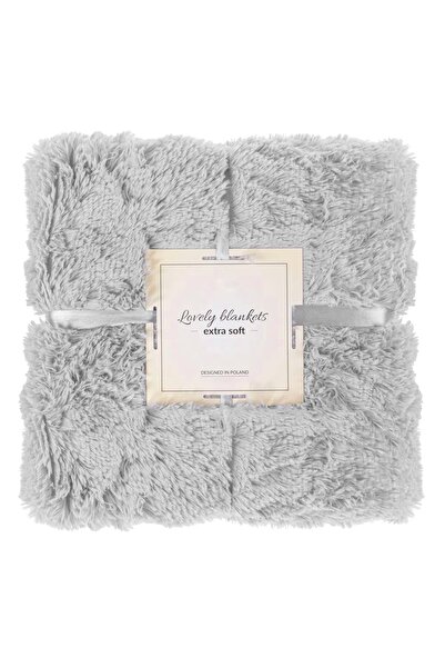 SERSIMO Fluffy and warm blanket for 2 people, 160x200cm, light gray