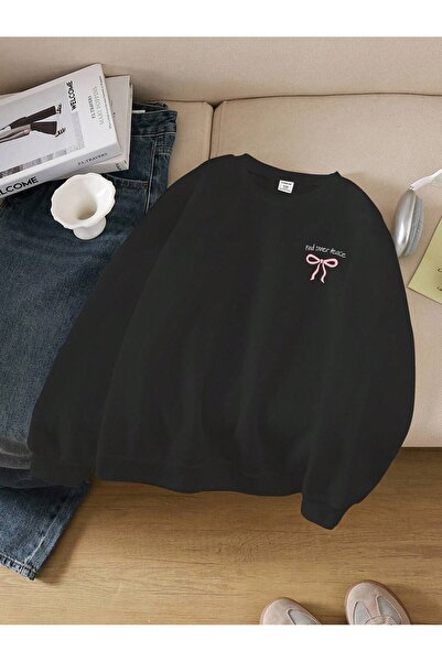 StartMore Tween Girl'Find Inner Peace' Ribbon Bow Round Neck Sweatshirt