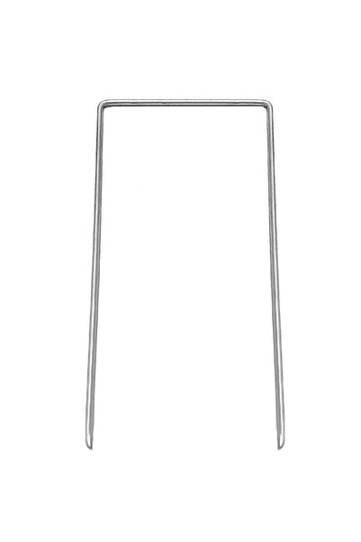 SERSIMO Set de 100 ancore metalice pentru fixarea agrotextilelor, 15x7 cm, argintii