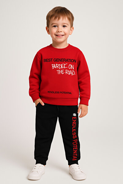 Uğur bebe Boys' Combed Cotton Tracksuit Set with Pockets and Laces Comfortable Casual Seasonal Wear