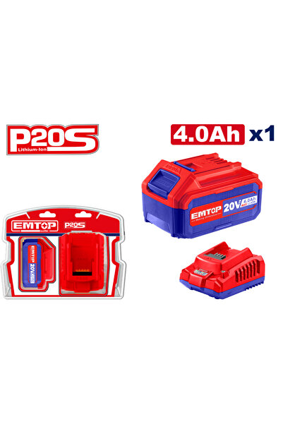 EMTOP 1 x baterie litiu-ion de 4,0 Ah și încărcător, P20S - ELBCPK1214,