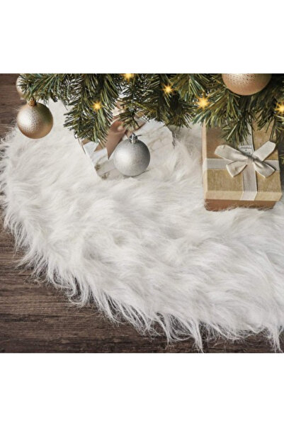 Toolsy Covor de Crăciun Haipai alb, diametru 120 cm, blană 7 cm grosime, alb