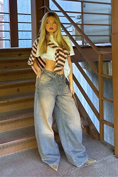 bases. Kadın Bol Kesim Baggy Jean