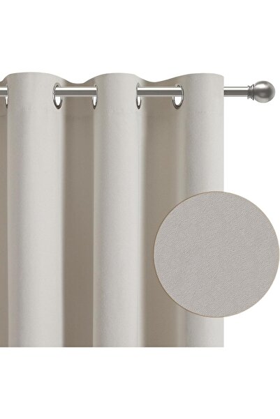 MIULEE Blackout Curtain, 132 x 160 cm, Set of 2, Light Gray - CN