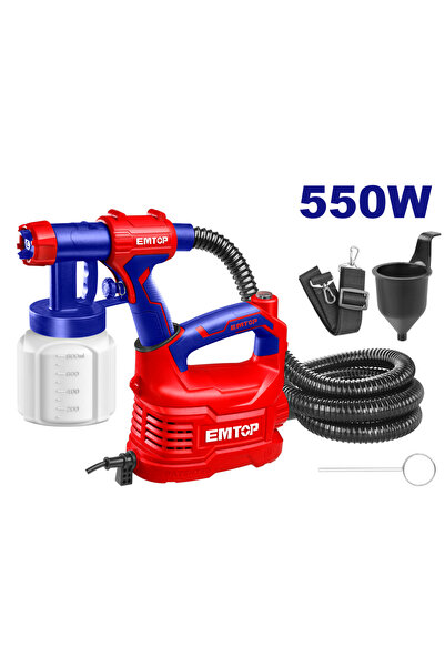 EMTOP Pistol de vopsit de 550 W, capacitate 800 ml - ESGN50001,
