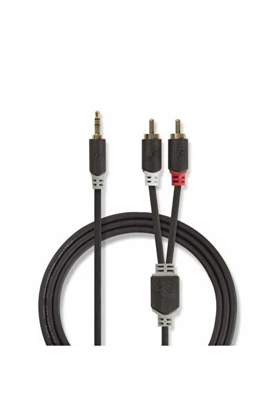 Nedis Cablu audio JACK stereo 3.5 mm tata - 2x RCA tata 5m antracit