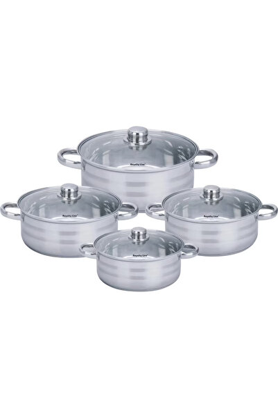 Bachmayer Set 4 cratite inox cu capac BM-3012, 24-26-28-30cm/4.5-5.8-7.4-9.2L