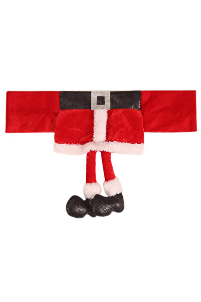 Toolsy Decorațiune pentru scaun cu tematică de Crăciun, elastică, textil/poliester, 46 x 30 cm, roșie