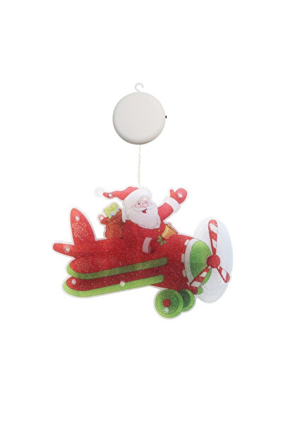 Toolsy Decorațiune de Crăciun Flippy pentru fereastră, Avion, cu LED-uri, 23 ...