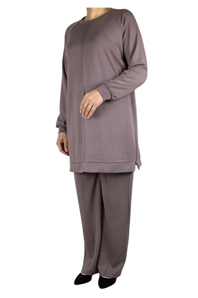 ECE GİYİM Women's Tunic with Sewn Front and Bottom Bands Pants with Elastic Waist Double Set with Sewn Front and Double Set