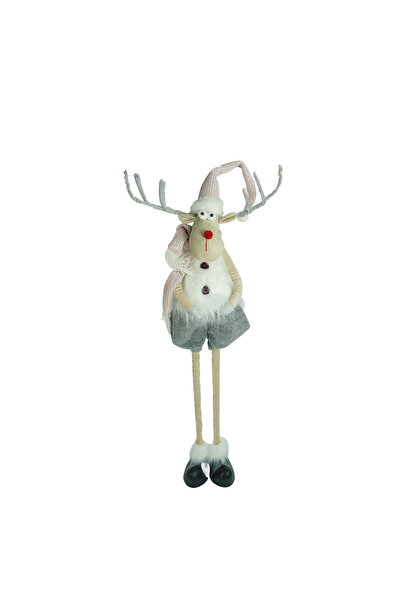 Toolsy Ornament de Crăciun cu ren și picioare telescopice, Flippy, gri/alb, m...