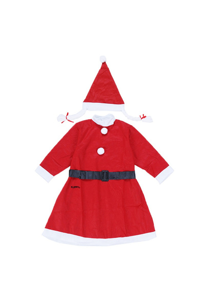 Flippy ® Santa Claus Costume for Girls, 7-9 years, 3 pieces, Polar