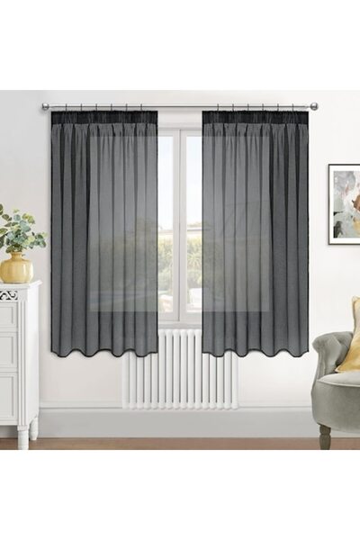 MIULEE Set 2 Draperii, 140 x 122 cm, 3 Tipuri de Prindere, Gri Inchis