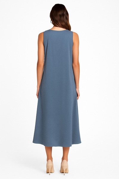 Black Season Sleeveless Abaya Dress in Blue Grey by Black Season