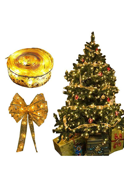 Toolsy Panglică LED Flippy Gold de Crăciun, lungime 10 m, 100 LED-uri, bateri...