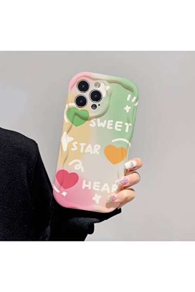 MİRAZ TASARIM Iphone 14 pro max colorful heart pattern case
